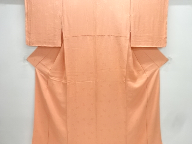 未使用品　葉模様織出し色無地着物